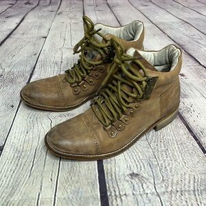 Brown Lace-Up Ankle Boots